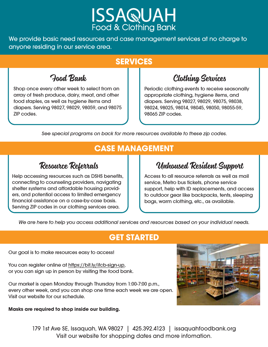 Services > Issaquah Food and Clothing Bank